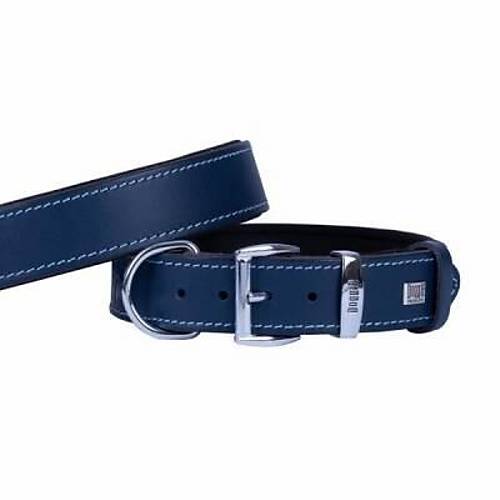 Konfor Deri K�pek Boyun Tasmas� Royalblue 3,5x47 55 Cm