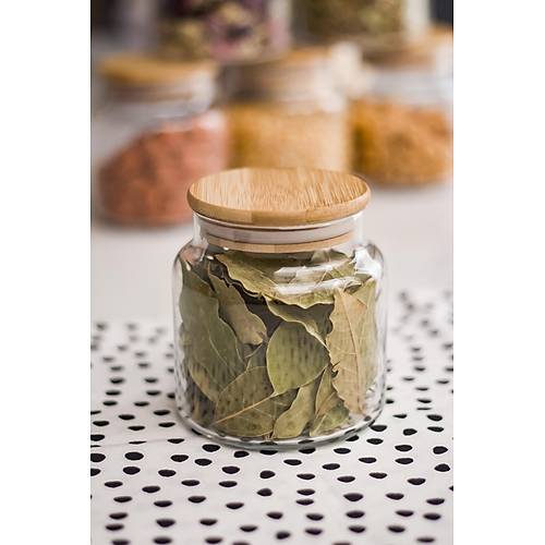 12'Li Bambu Kapakl� Cam Kavanoz & Baharat Tak�m� & Baharatl�k Seti 500 ML ( Vakum Kapak )