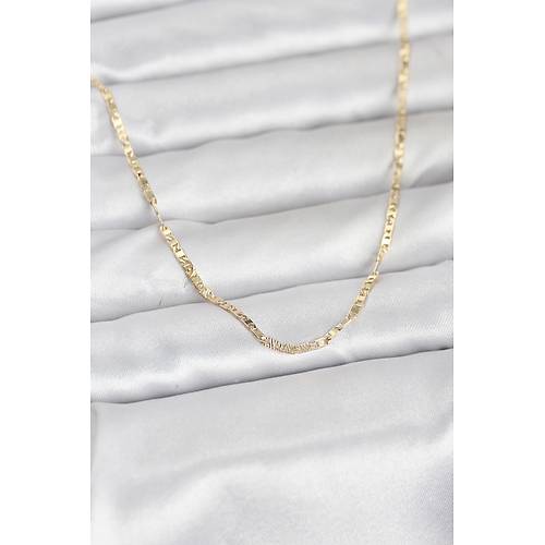 CM 14K Gold Renk Yass� Zincir Model 60 cm Kad�n Kolye