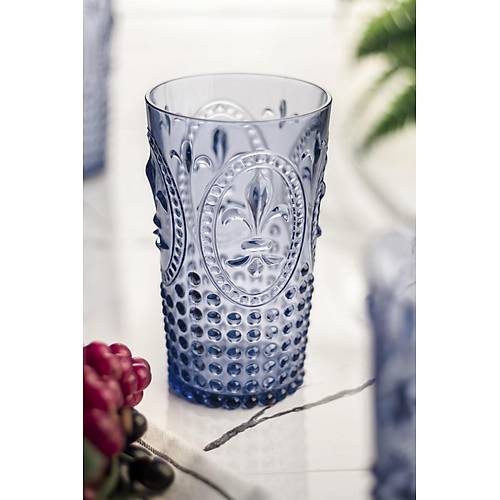 Akrilik Buz Mavisi Tekli Uzun Bardak & Su Me�rubat Barda�� 750 ml ( B�y�k Boy & Cam De�ildir )