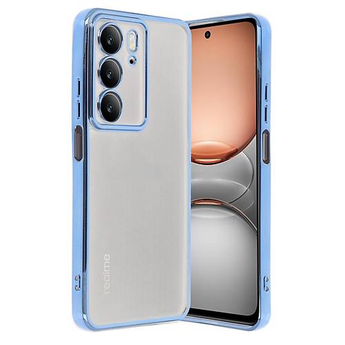 Realme C75 4G K�l�f Razer Lensli Silikon - A��k Mavi