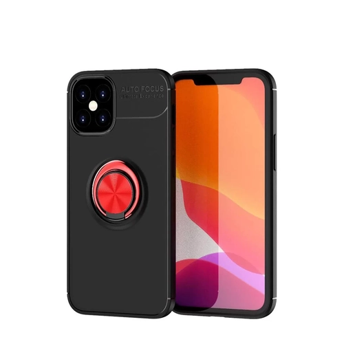 iPhone 12 Mini K�l�f Range Y�z�kl� Silikon - Siyah-K�rm�z�