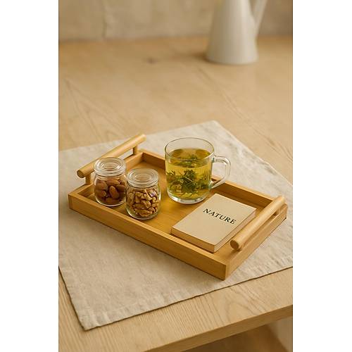 K���k Bambu Dikd�rtgen Servis Tepsisi 23,5�35 cm-ASM0572