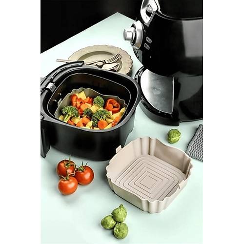 B�t�n Airfryer'lere Uyumlu Krem Silikon Pi�irme Kab�