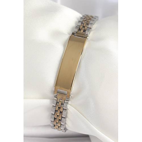 316L �elik Gold G�m�� Renk Kal�n Zincir K�nye Model Erkek Bileklik