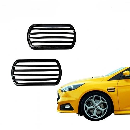 Yan Sinyal �er�evesi Kafesli Izgaral� Kapak 2'li 10x5cm Parlak Siyah