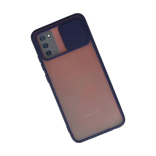 Galaxy A03S K�l�f Palm Buzlu Kamera S�rg�l� Silikon - Lacivert
