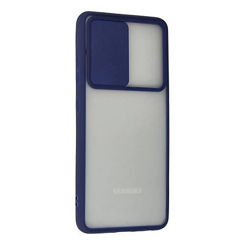Galaxy A72 K�l�f Palm Buzlu Kamera S�rg�l� Silikon - Lacivert