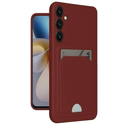 Galaxy A55 5G K�l�f Kelvin Kartvizitli Silikon - Bordo