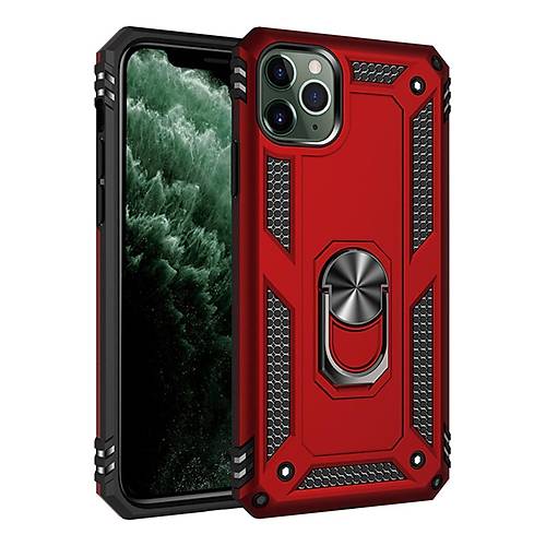 iPhone 11 Pro Max K�l�f Sofya Y�z�kl� Silikon Kapak - K�rm�z�