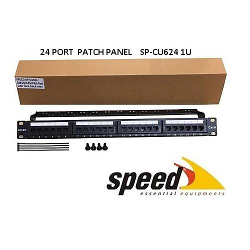 SPEED SP-CU624 1U 24 PORT CAT6 DOLU UTP PATCH PANEL + KABLO D�ZENLEY�C�