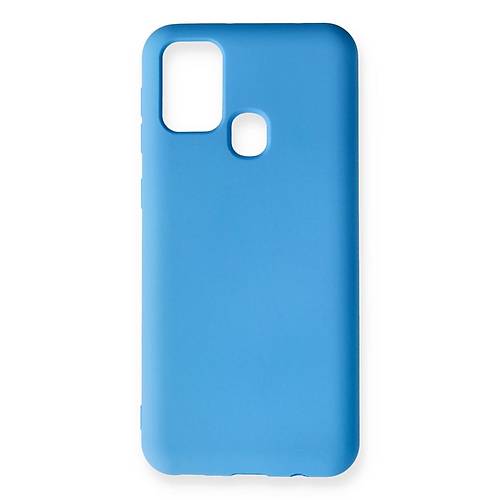 Galaxy M31 K�l�f Nano i�i Kadife Silikon - Mavi