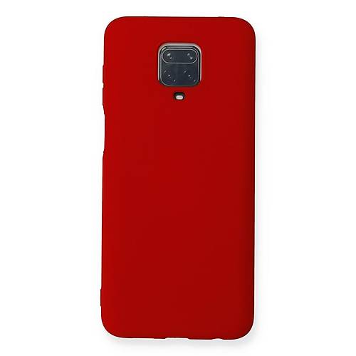 Redmi Note 9 Pro K�l�f Nano i�i Kadife Silikon - K�rm�z�