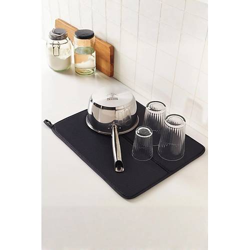 Siyah Renkli Ekstra Emici Bula��k Kurutma Mat� & Mutfak Tezgah �st� �rt�s� (45x34 cm)