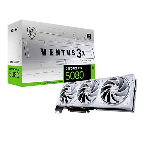 MSI GEFORCE RTX5080 16G VENTUS 3X OC WHITE 256BIT 1XHDMI 3XDP EKRAN KARTI