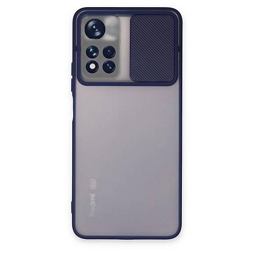 Redmi Note 11T K�l�f Palm Buzlu Kamera S�rg�l� Silikon - Lacivert