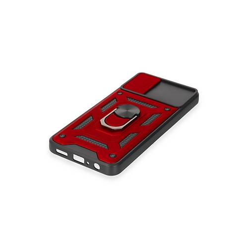 Galaxy A04E K�l�f Pars Lens Y�z�kl� Silikon - K�rm�z�