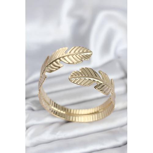 Yaprak Model Gold Renk Kad�n Bileklik