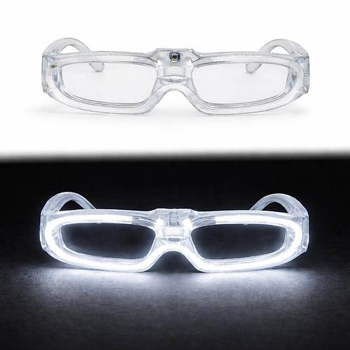 Beyaz LED I��kl� Parti G�zl��� 3 Modlu � Glow & Gece E�lence G�zl���