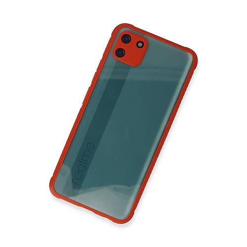 Realme C11 K�l�f Miami �effaf Silikon - K�rm�z�