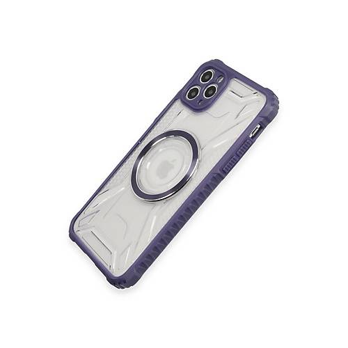 iPhone 11 Pro Max K�l�f Prag Magneticsafe Kapak - Derin Mor