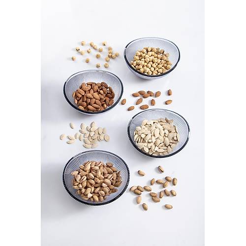 Akrilik Barok Lacivert Oval 4'l� K���k Kase Seti & �erezlik & Sunumluk & �kraml�k (Cam De�ildir)