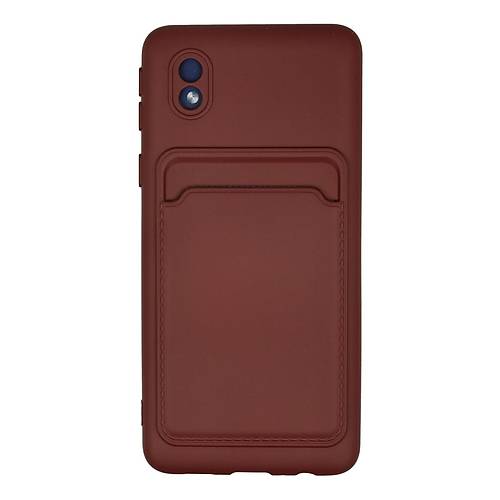Galaxy A01 Core K�l�f Kelvin Kartvizitli Silikon - Bordo