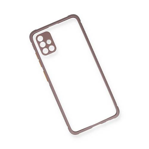 Galaxy A71 K�l�f Miami �effaf Silikon - A��k Mor