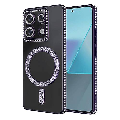 Redmi 13C Joke Simli Magneticsafe K�l�f - Derin Mor