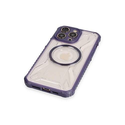 iPhone 12 Pro K�l�f Prag Magneticsafe Kapak - Derin Mor