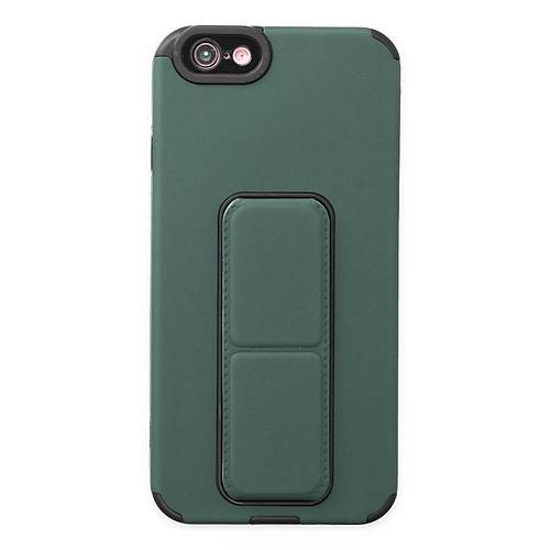 iPhone 6 K�l�f Mega Standl� Silikon - Ye�il