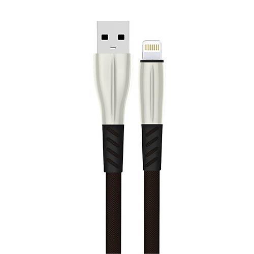 S89 Metal U�lu Lightning Kablo iphone Uyumlu 1M 2.4A - Siyah