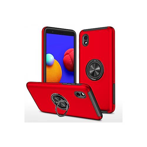 Galaxy A01 Core K�l�f Elit Y�z�kl� Kapak - K�rm�z�