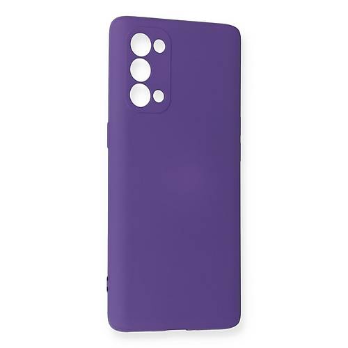 Reno 5 Pro K�l�f Nano i�i Kadife Silikon - Mor