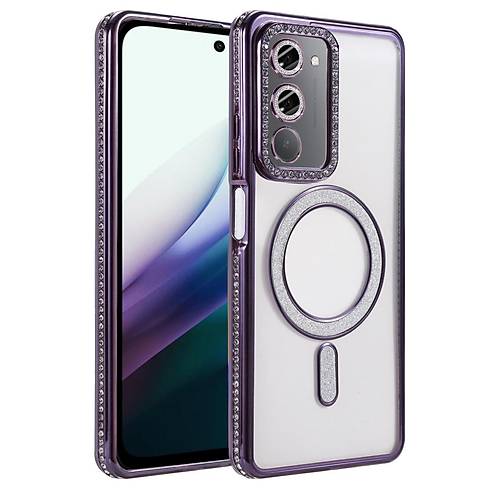 Redmi 15 4G Joke Simli Magneticsafe K�l�f - Derin Mor