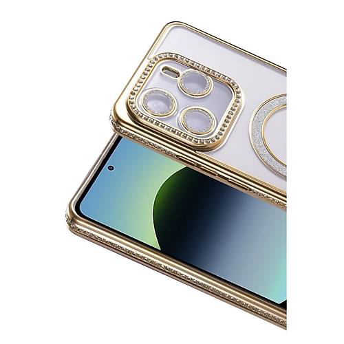Redmi Note 14 4G Joke Simli Magneticsafe K�l�f - Gold