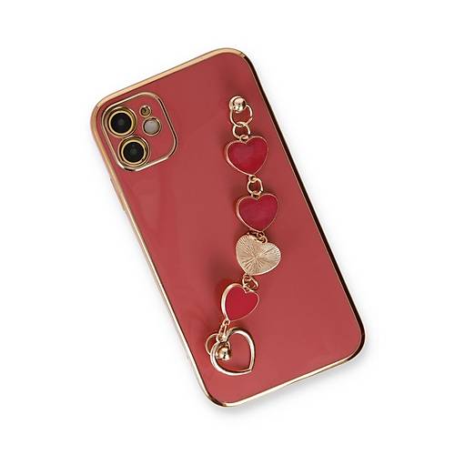 iPhone 12 K�l�f Esila Silikon - K�rm�z�