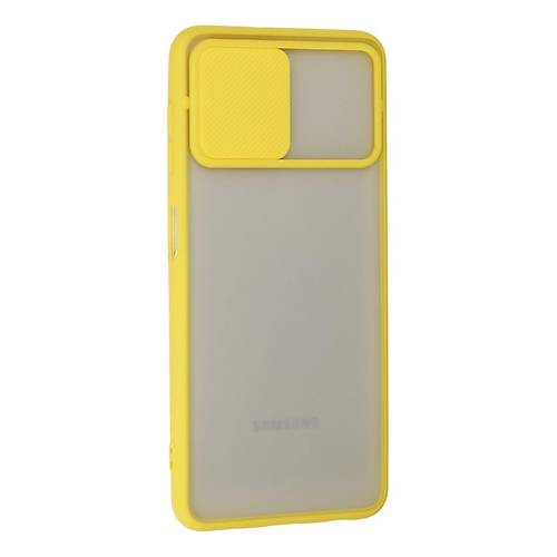 Galaxy A22 K�l�f Palm Buzlu Kamera S�rg�l� Silikon - Sar�