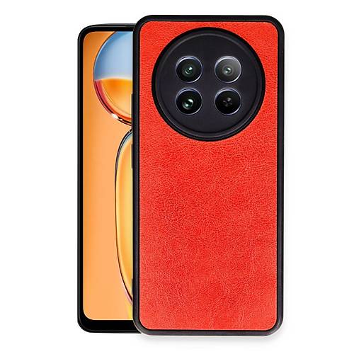 Realme 12 5G K�l�f Aras Deri Kapak - K�rm�z�