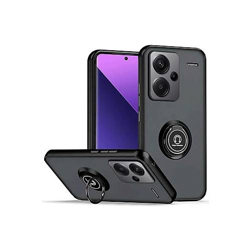Redmi Note 13 Pro Plus K�l�f Montreal Y�z�kl� Silikon Kapak - Siyah