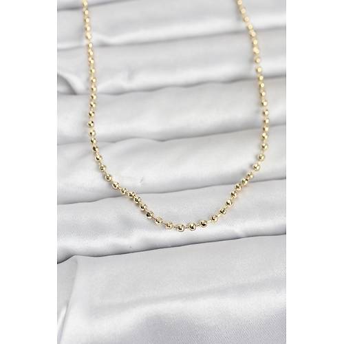 CM 14K Gold Renk Top Zincirli Model 60 cm Kad�n Kolye
