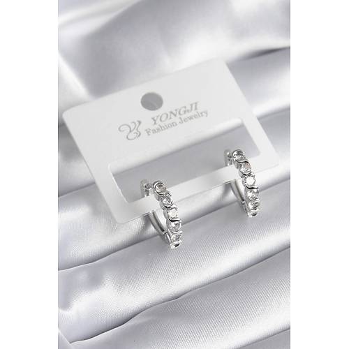 Pirin� G�m�� Renk Zirkon Ta�l� Halka Model Kad�n K�pe