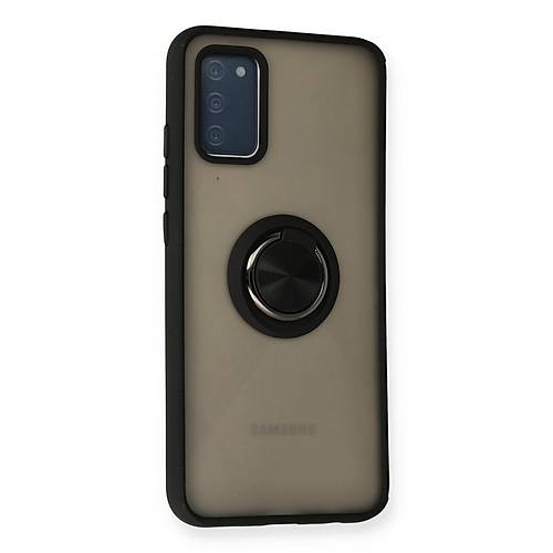 Galaxy A02S K�l�f Montreal Y�z�kl� Silikon Kapak - Siyah