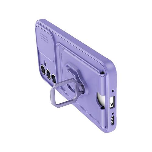 Galaxy A05S K�l�f Zuma Kartvizitli Y�z�kl� Silikon - Lila