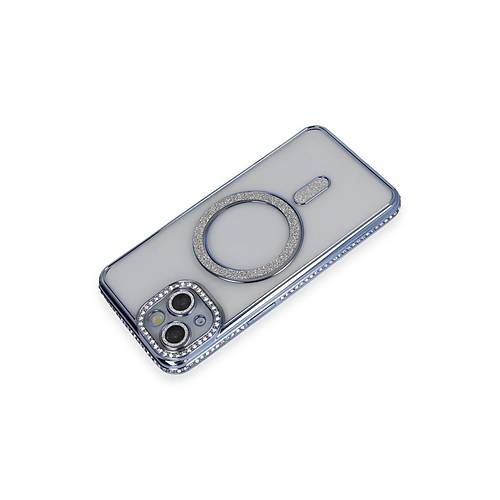 iPhone 13 K�l�f Joke Simli Magneticsafe K�l�f - Mavi
