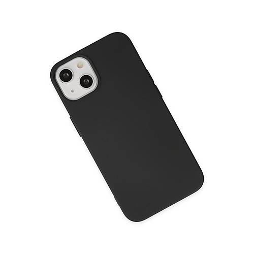 iPhone 15 Plus K�l�f Nano i�i Kadife Silikon - Siyah
