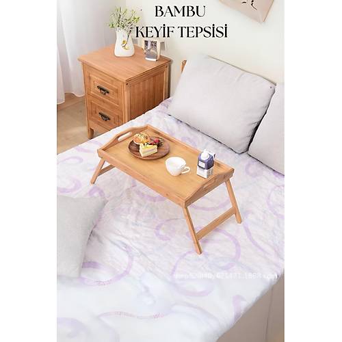 Katlanabilir Bambu Keyif Tepsisi