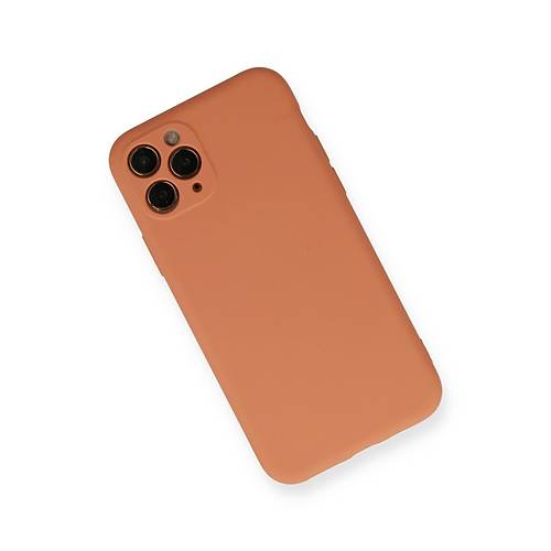 iPhone 11 Pro K�l�f Nano i�i Kadife Silikon - Mat Turuncu