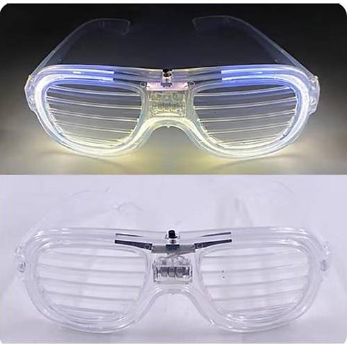 Beyaz Led I��kl� Parti G�zl��� - Neon Glow �erit G�zl�k 3 Modlu