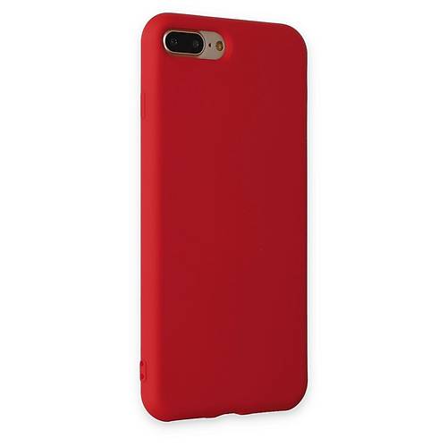 iPhone 7 Plus K�l�f Nano i�i Kadife Silikon - K�rm�z�